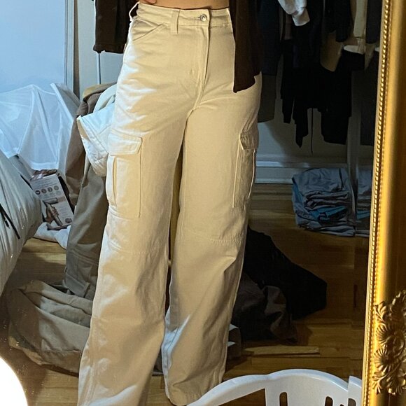 White Cargo Pants - Picture 6 of 8